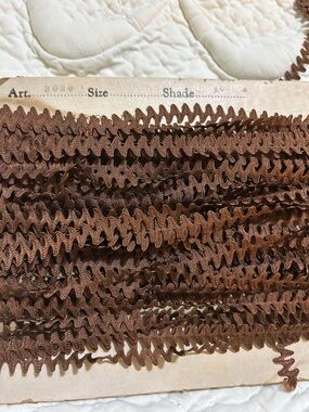 Antique A. H. Rice  Brown Ric Rac Trim on card. 3 pieces total 22 yards. Cute!
